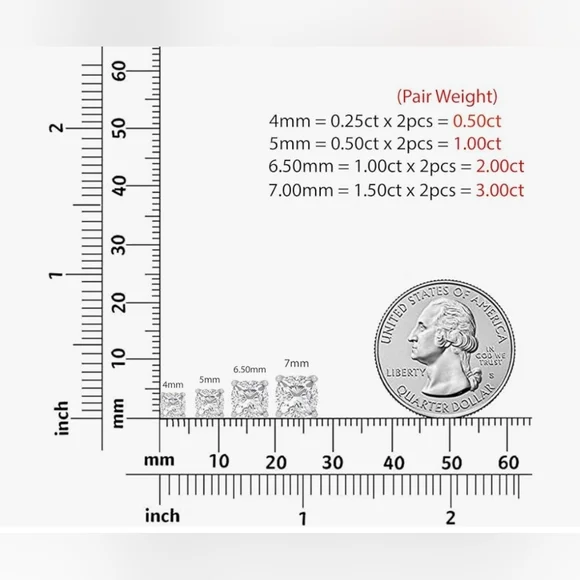 2cwt Moissanite Stud Earrings 18K White Gold Plated Silver VVSI D w Certificate. - Picture 4 of 14